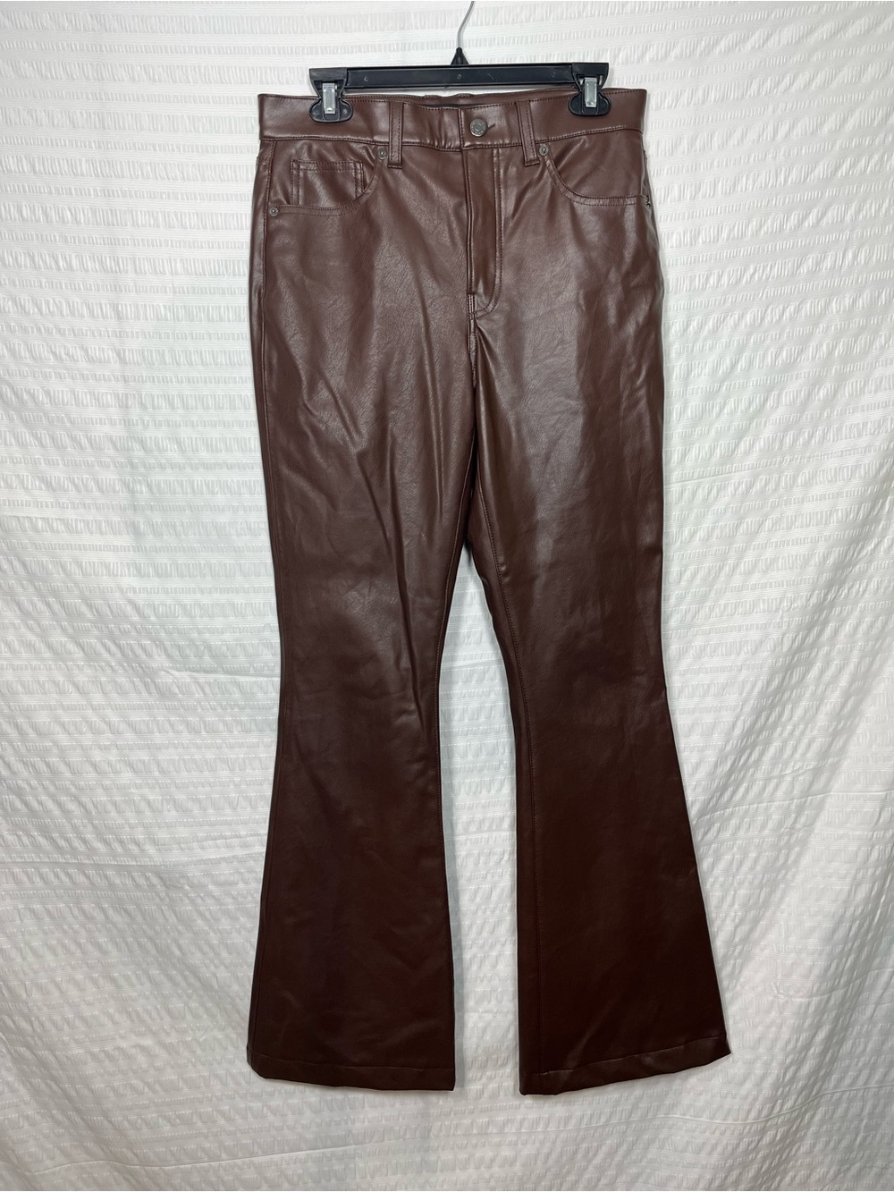 Veronica Beard Women's Brown Faux Leather Flared Pants Size 29